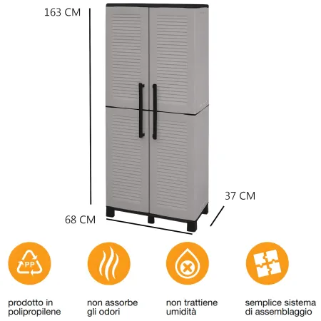 Armadio da Esterno Portascope 68x37x169 cm Ripiani Regolabili