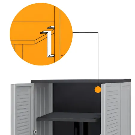 Armadio da Esterno Portascope 68x37x169 cm Ripiani Regolabili