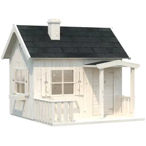 Casetta per Bambini in Legno 233x157 cm da Esterno con Porta Finestre