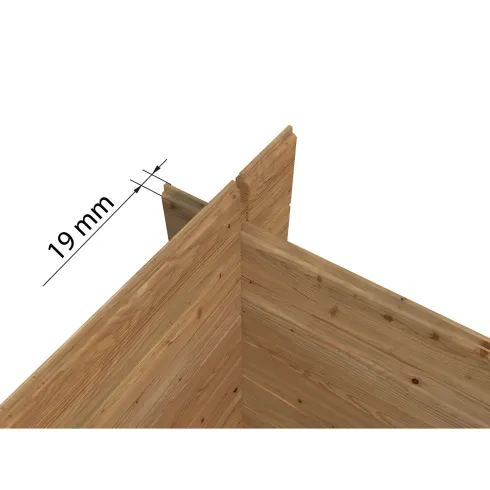 Casetta in Legno Impregnato 216x216 cm Blockhouse 19 mm Doppia Porta