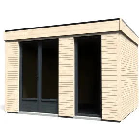 Casetta in Legno Abitabile 3.6x3 mt Parete Isolanti Porta Finestra da Giardino | BricoShop24
