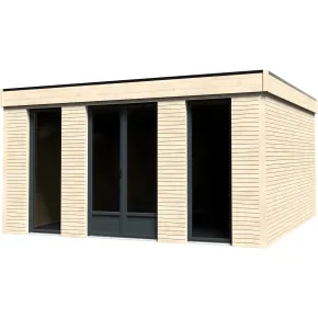 Casetta in Legno Abitabile 5x5 metri Parete Isolanti Porta Finestra da Giardino | BricoShop24