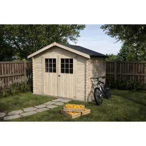 Casetta in Legno 3x2 mt Block House 28 mm Moderna Porta Attrezzi da Giardino | BricoShop24 2