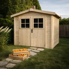 Casetta in Legno 2.3x2.3 mt a Pannelli 19 mm Moderna Porta Attrezzi da Giardino | BricoShop24 2