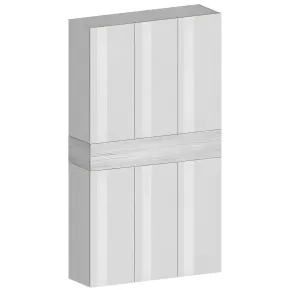 Armadio Scarpiera Bianco Lucido Larice 6 Ante 1 Ribalta 8 Ripiani