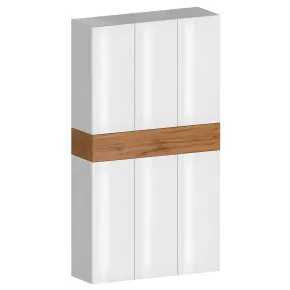 Armadio Scarpiera Bianco Lucido Rovere 6 Ante 1 Ribalta 8 Ripiani
