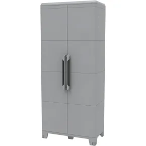 Armadio da Esterno 2 Ante in Pvc Resina Tuttopiani con Ripiano Mobile Modulare | Bricoshop24