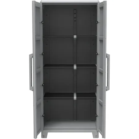 Armadio da Esterno 2 Ante in Pvc Resina Tuttopiani con Ripiano Mobile Modulare