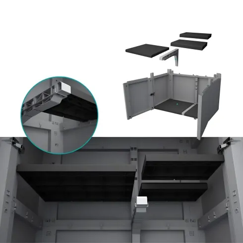 Armadio da Esterno 2 Ante in Pvc Resina Tuttopiani con Ripiano Mobile Modulare