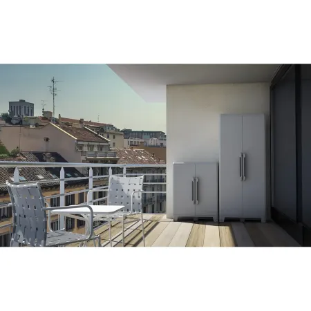Armadio da Esterno 2 Ante in Pvc Resina Tuttopiani con Ripiano Mobile Modulare