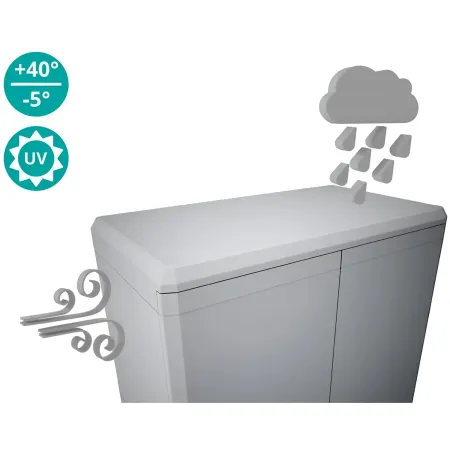 Armadio da Esterno 2 Ante in Pvc Resina Tuttopiani con Ripiano Mobile Modulare
