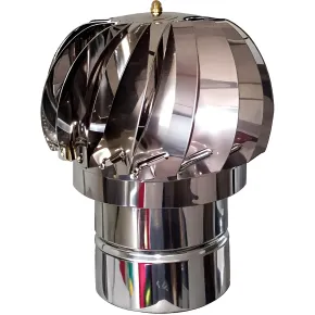 Camino Eolico Turbina Acciaio Inox 14 cm Aspiratore Comignolo Girevole