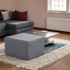Pouf Letto Singolo Pieghevole Richiudibile Grigio 70x70 cm Salvaspazio 2