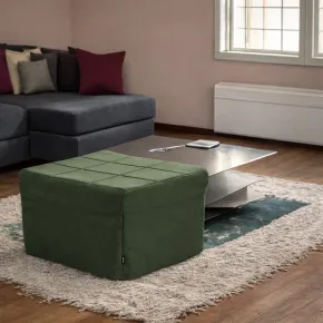 Pouf Letto Singolo Pieghevole Richiudibile Verde 70x70 cm Salvaspazio 2