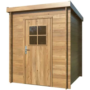 Casetta in Legno Impregnato 176x176 Blockhouse 19 mm Porta Finestrata