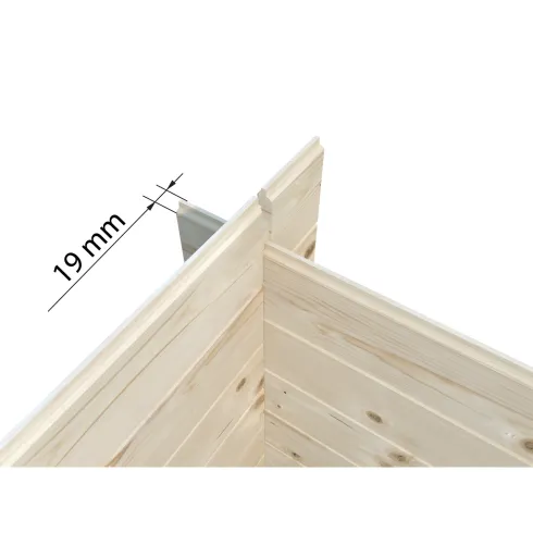 Casetta in Legno Grezzo 19 mm 176x176 cm Blockhouse Tetto in Perline