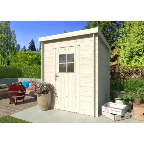Casetta in Legno Grezzo 19 mm 176x176 cm Blockhouse Tetto in Perline 2