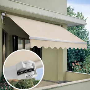 Tenda da Sole a Barra Quadra 300x200 Braccio a Catena Beige da Esterno 2
