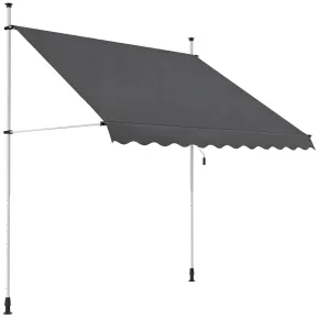 Tenda da Sole a Caduta Senza Viti 250x130 Altezza Regolabile Antracite