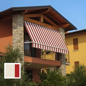 Tenda da Sole a Caduta 100x250 Rigato Bordeaux Crema Senza Cassone 2