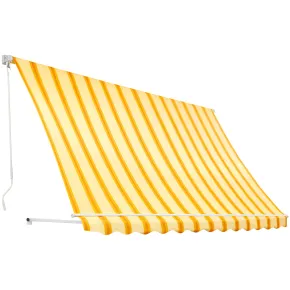 Tenda da Sole a Caduta 400x300 Riga Giallo Bianco Bracci Senza Cassone