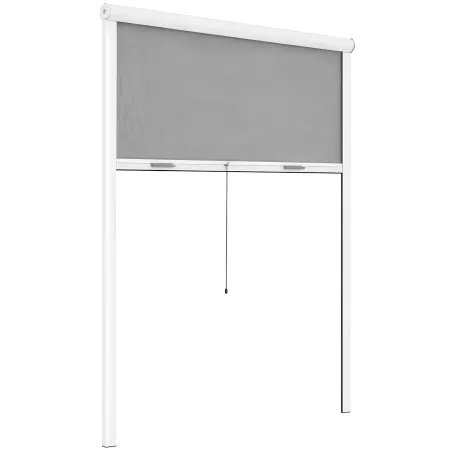Zanzariera a Rullo Verticale 140x160 Riducibile in Alluminio Bianco