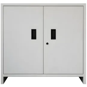 Armadietto Basso in Acciaio con 80x80cm 2 Ante Ripiano Interno