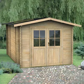 Casetta in Legno 2x1.8 25 mm con Pavimento Rimessa Porta Attrezzi da Giardino | BricoShop24 2
