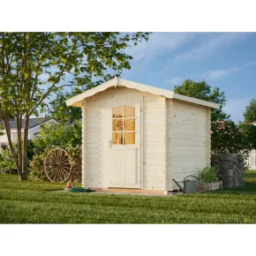 Casetta in Legno Grezzo 28 mm 218x218 cm Blockhouse con Pavimento 2