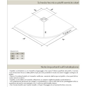 Piatto Doccia Slim Semicircolare 80x80 90x90 Pietra Nero 2.8cm Angolare Piletta 2