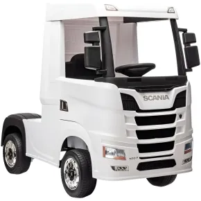 Camion Elettrico Scania Bianco 24V per Bambini con Telecomando