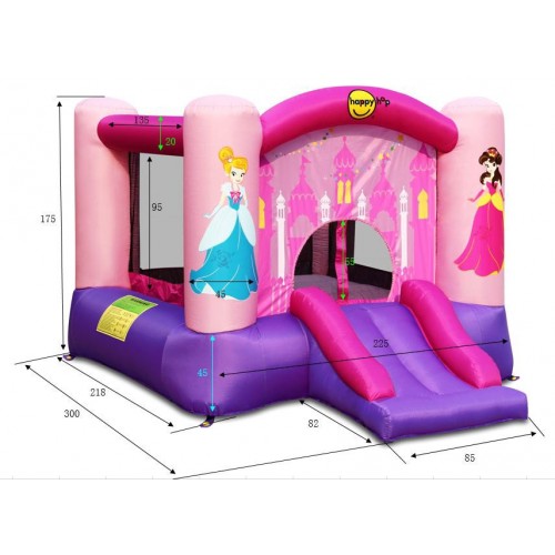 Gonfiabile per Bambini Castello Incantato Principesse Gioco Scivolo Canestro