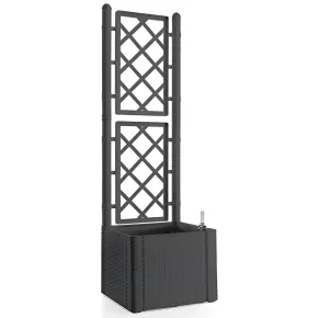Fioriera Quadrata 43x43 con Grigliato 140 in Plastica da Esterno Pannello Moka