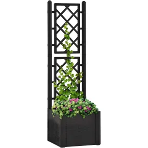 Fioriera Quadrata 43x43 con Grigliato 140 in Plastica da Esterno Pannello Moka 2