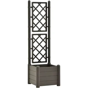 Fioriera Quadrata 43x43 con Grigliato 140 in Plastica da Esterno Pannello Moka