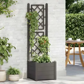 Fioriera Quadrata 43x43 con Grigliato 140 in Plastica da Esterno Pannello Moka 2