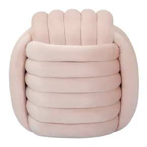 Pouf in Velluto Rosa Quadrato Elegante per Salotto Camera da Letto