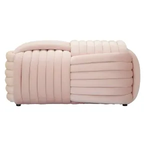Pouf Panca Velluto Rosa Rettangolare Elegante Salotto Camera da Letto
