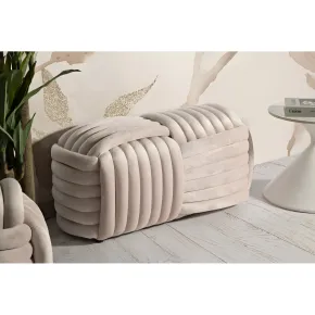 Pouf Panca Velluto Rosa Rettangolare Elegante Salotto Camera da Letto 2