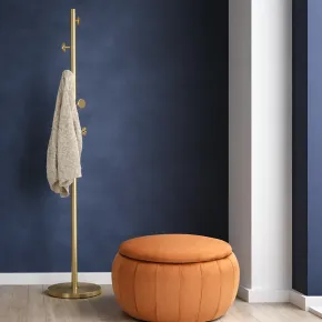 Appendiabiti da Terra in Metallo h185 cm Piantana Oro Design Moderno 2