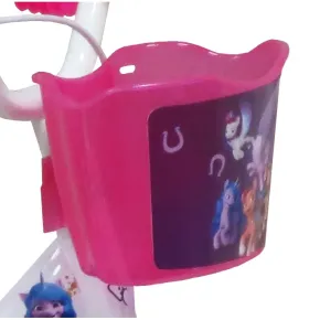 Bicicletta per Bambini My Little Pony 12" Bianco Rosa Rotelle Cestino 2