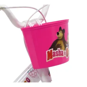 Bicicletta per Bambini 16" Masha e Orso Bianco con Portabambola Rotelle 2