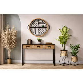 Set 2 Portavasi da Pavimento Metallo Beige Nero Piedistallo Removibile 2