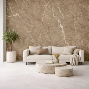 Set 6 Pannelli Decorativi Effetto Marmo Beige PVC 120x60 Rivestimento 2