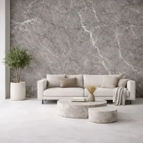 Set 6 Pannelli Decorativi Effetto Marmo Grigio PVC 120x60 Rivestimento 2