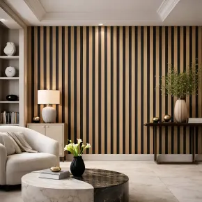 Set 12 Pannelli Acustici MDF Feltro PET 60x60 cm Effetto Legno Rovere 2