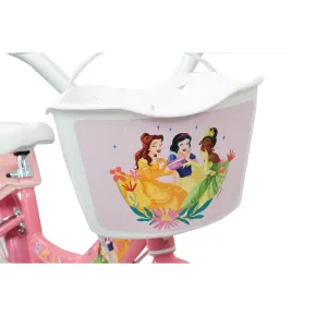 Bicicletta Bambini 14" Principesse Disney Rosa Rotelle Cestino Sedile 2