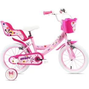 Bicicletta per Bambini 14" Minnie Disney Rosa Cestino Portabambola