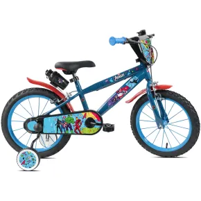 Bicicletta Bambini 16" Avengers Azzurro Rotelle Removibili Parafanghi