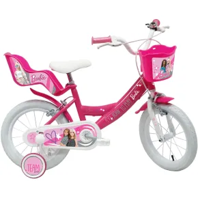 Bicicletta per Bambini 16" Barbie Rosa Rotelle Cestino Portabambola